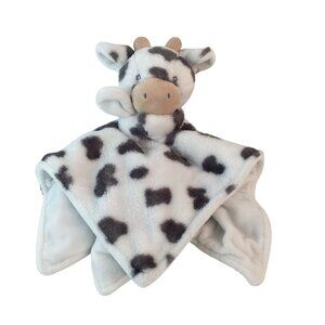 Carters Cow Lovey 13" White Gray Baby Security Blanket Spots